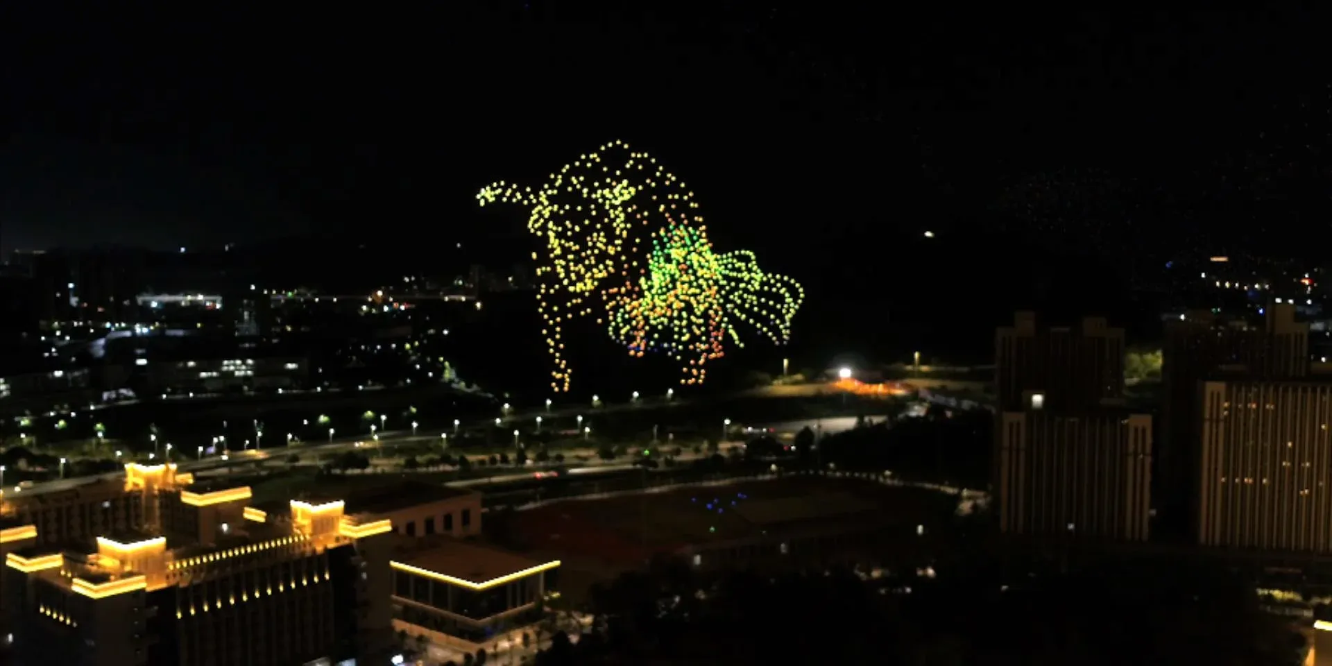 Outdoor drone light show